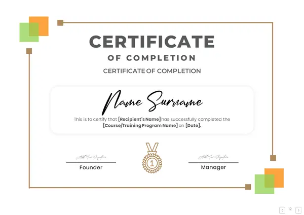 Certificate of Completion