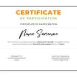 Certificate of Participation