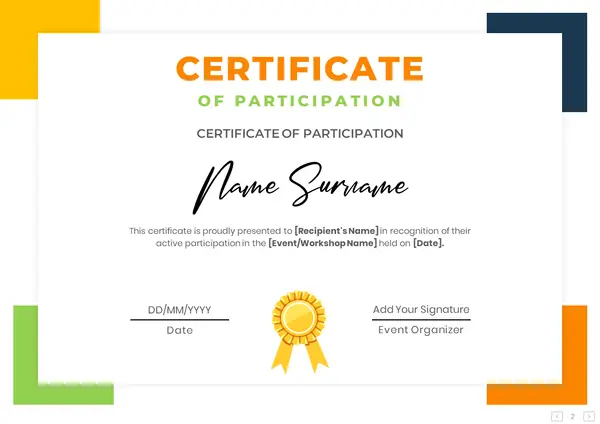 Participation Certificate