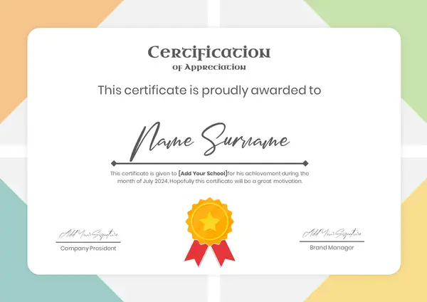 Certificate of Appreciation
