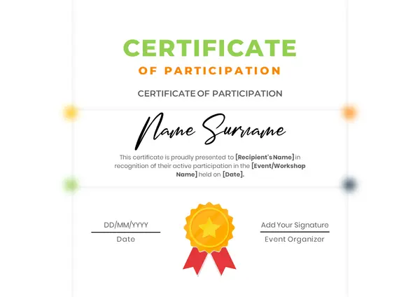 Certificate of Participation