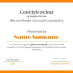 Certificate of Appreciation